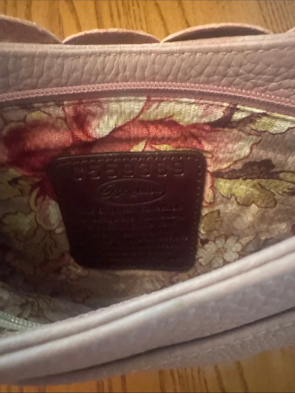 Brighton Blush Pink Floral Appliqué Shoulder Bag with Silver Hardware